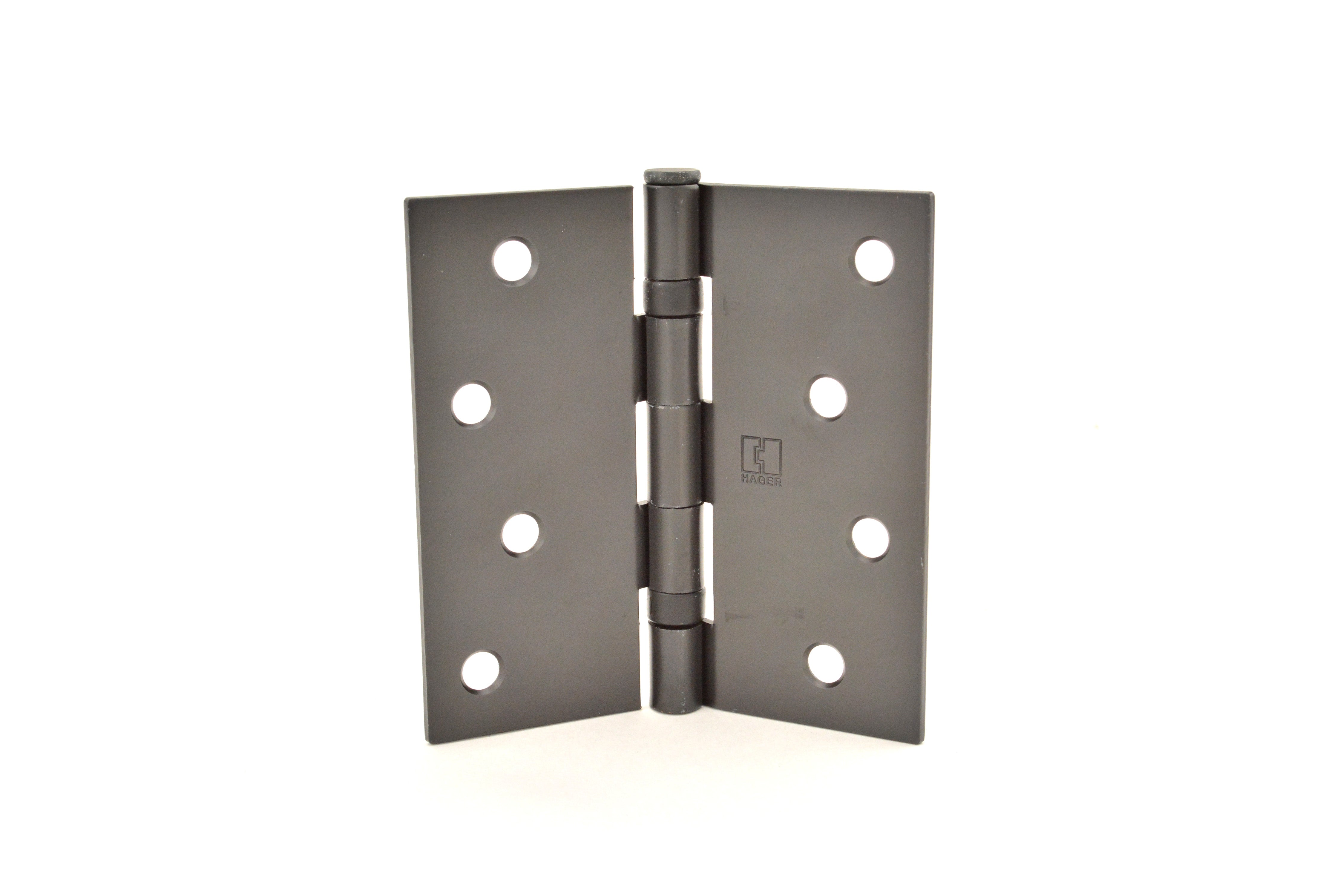 Hager BB1741410R Pair of 4" x 4" Square Corner Ball Bearing Full Mortise Residential Weight Hinges Matte Antique Bronze Finish Sparrow Supply