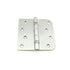 Hager BB1816426DEA 4" x 4" Right Hand Square by 5/8” Radius Full Mortise Residential Weight Ball Bearing Hinge Satin Chrome Finish Sparrow Supply