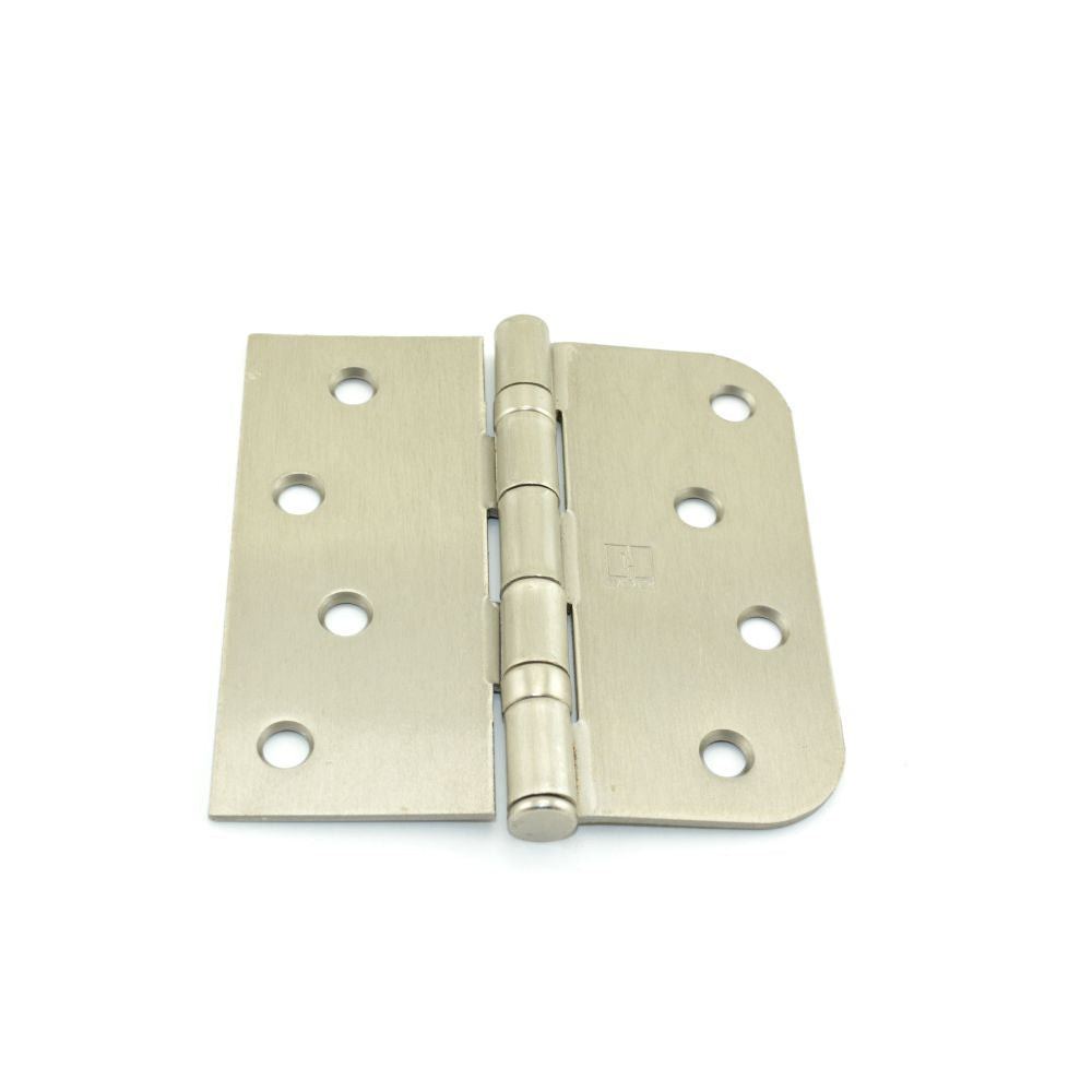 Hager BB1817415EA 4" x 4" Left Hand Square by 5/8” Radius Full Mortise Residential Weight Ball Bearing Hinge Satin Nickel Finish Sparrow Supply