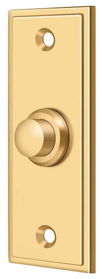 Deltana BBS333CR003 Bell Button; Rectangular Contemporary; Lifetime Brass Finish