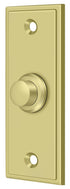 Deltana BBS333U3 Bell Button; Rectangular Contemporary; Bright Brass Finish