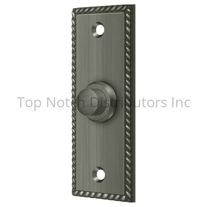 Deltana BBSR333U15A Bell Button; Rectangular Rope; Antique Nickel Sparrow Supply