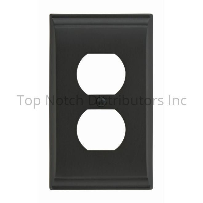 Amerock BP36508BBR 11-3/5" x 6-3/10" Candler Single Outlet Wall Pla... Sparrow Supply