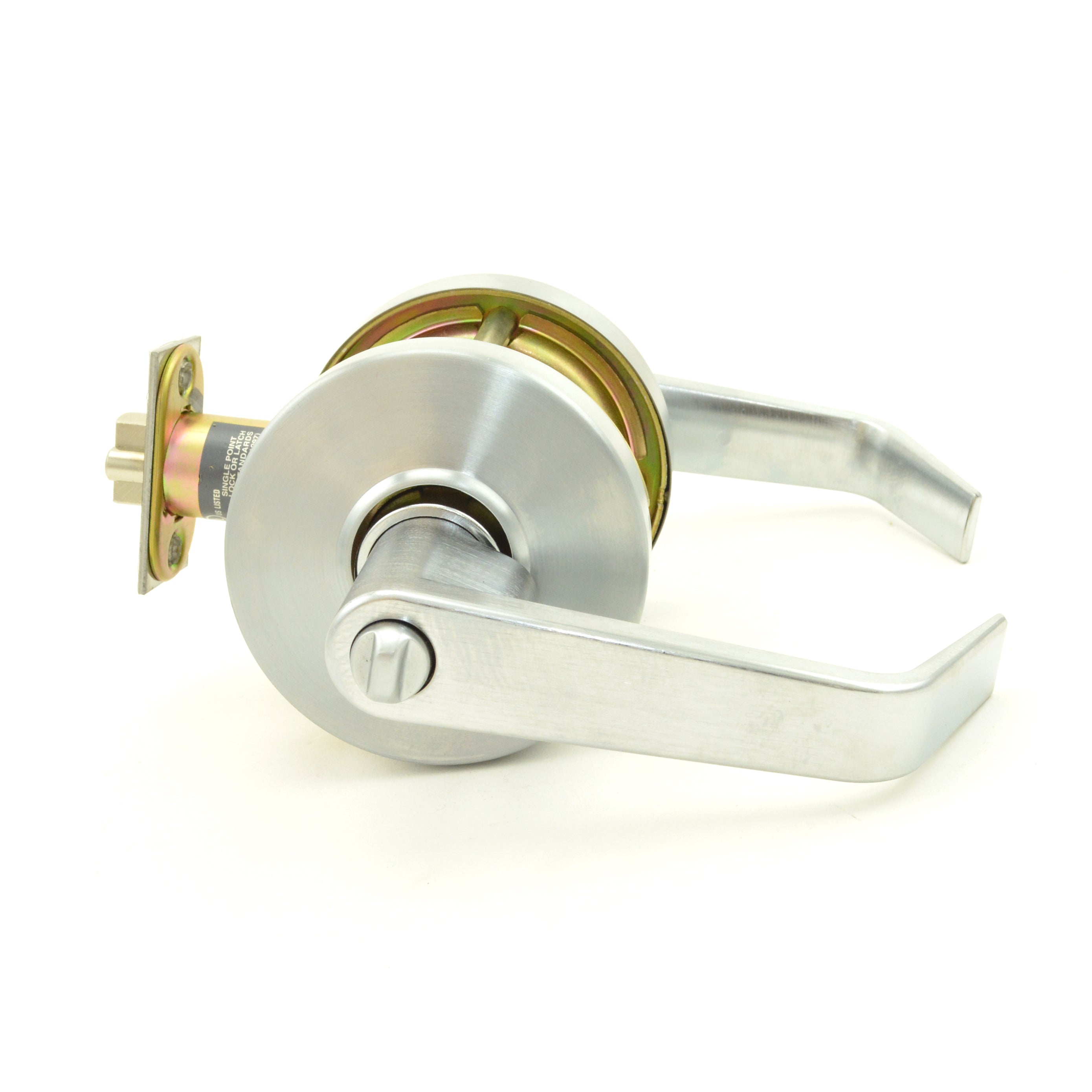 Dexter Commercial C1000ENTRR626KDC Entry / Office Grade 1 Regular Lever Clutching Cylindrical Lock with C Keyway; 2-3/4" Backset with 1-1/8" Face; and ANSI Strike Satin Chrome Finish Sparrow Supply