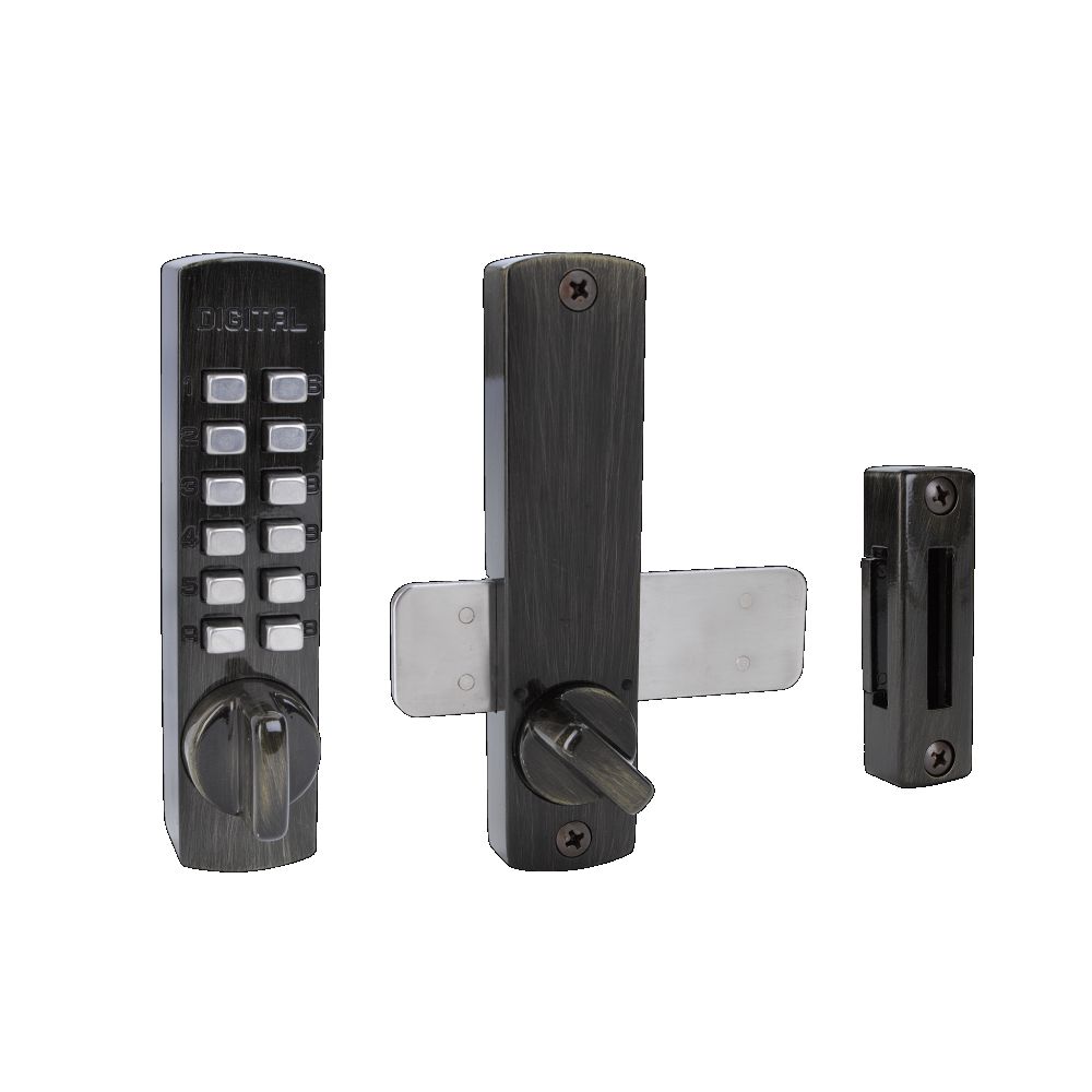 Lockey C120AB Mechanical Keyless Surface Mount Lock Antique Brass Finish Sparrow Supply