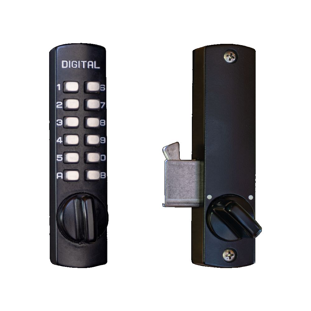 Lockey C150JBMG Mechanical Keyless Hook Bolt Lock Jet Black Marine Grade Finish Sparrow Supply