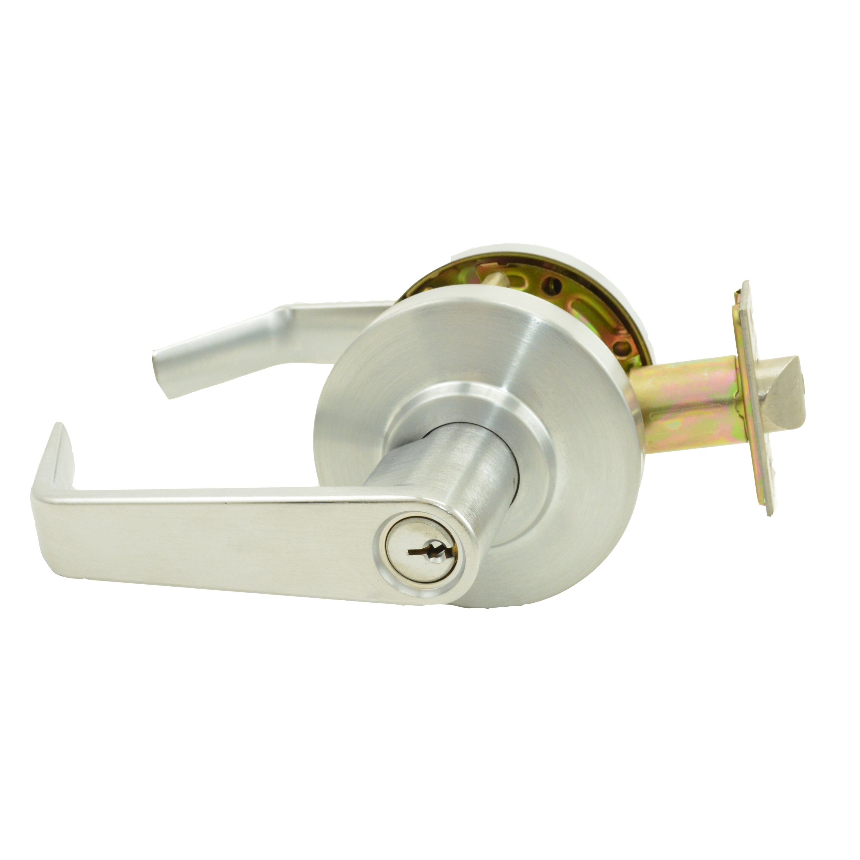 Dexter Commercial C2000CLCLRMR626KDC Classroom Grade 2 Regular Lever Clutching Cylindrical Lock with C Keyway; 2-3/4" Backset; and ANSI Strike Satin Chrome Finish Sparrow Supply