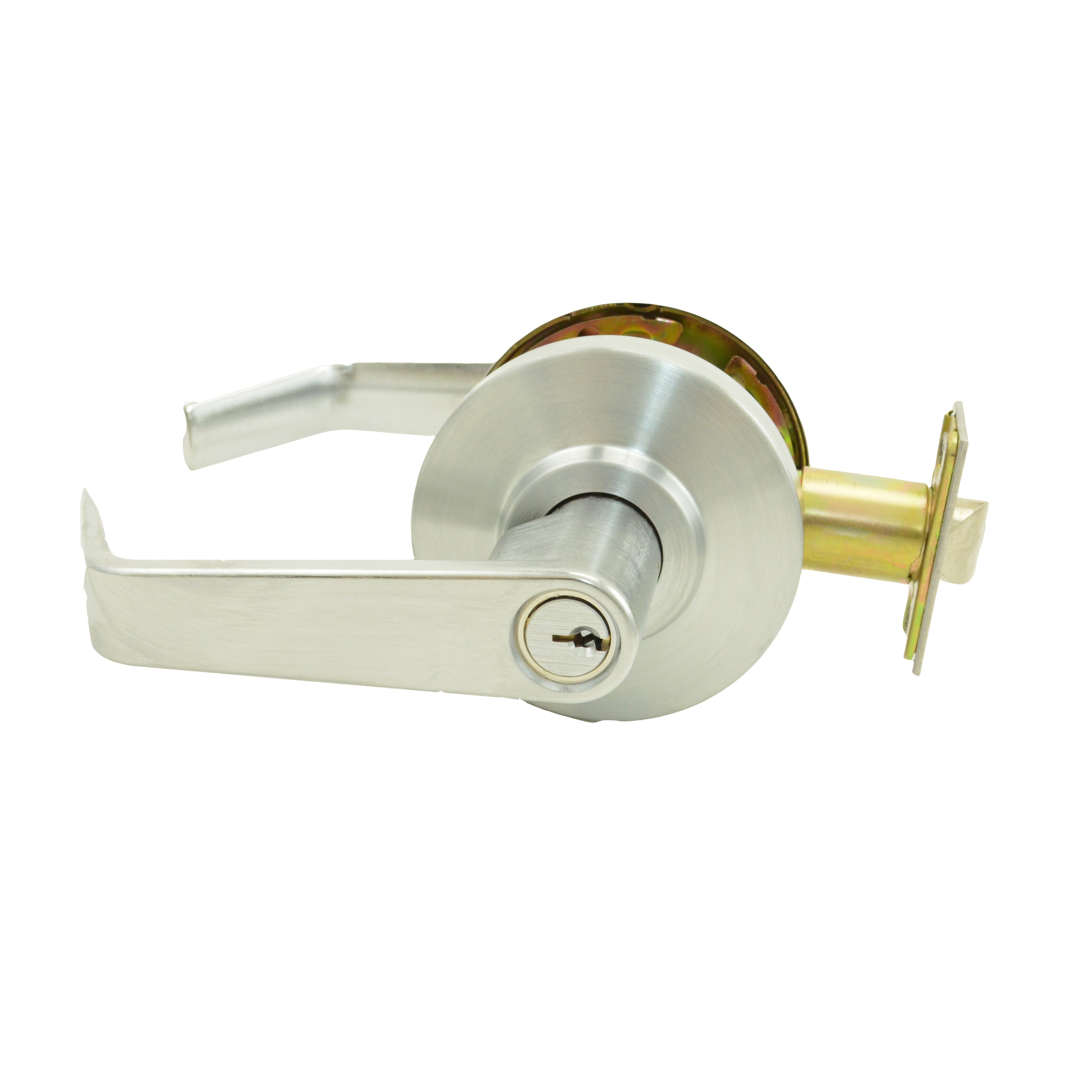 Dexter Commercial C2000CLENTRR626KDC Entry / Office Grade 2 Regular Lever Clutching Cylindrical Lock with C Keyway; 2-3/4" Backset; and ANSI Strike Satin Chrome Finish Sparrow Supply