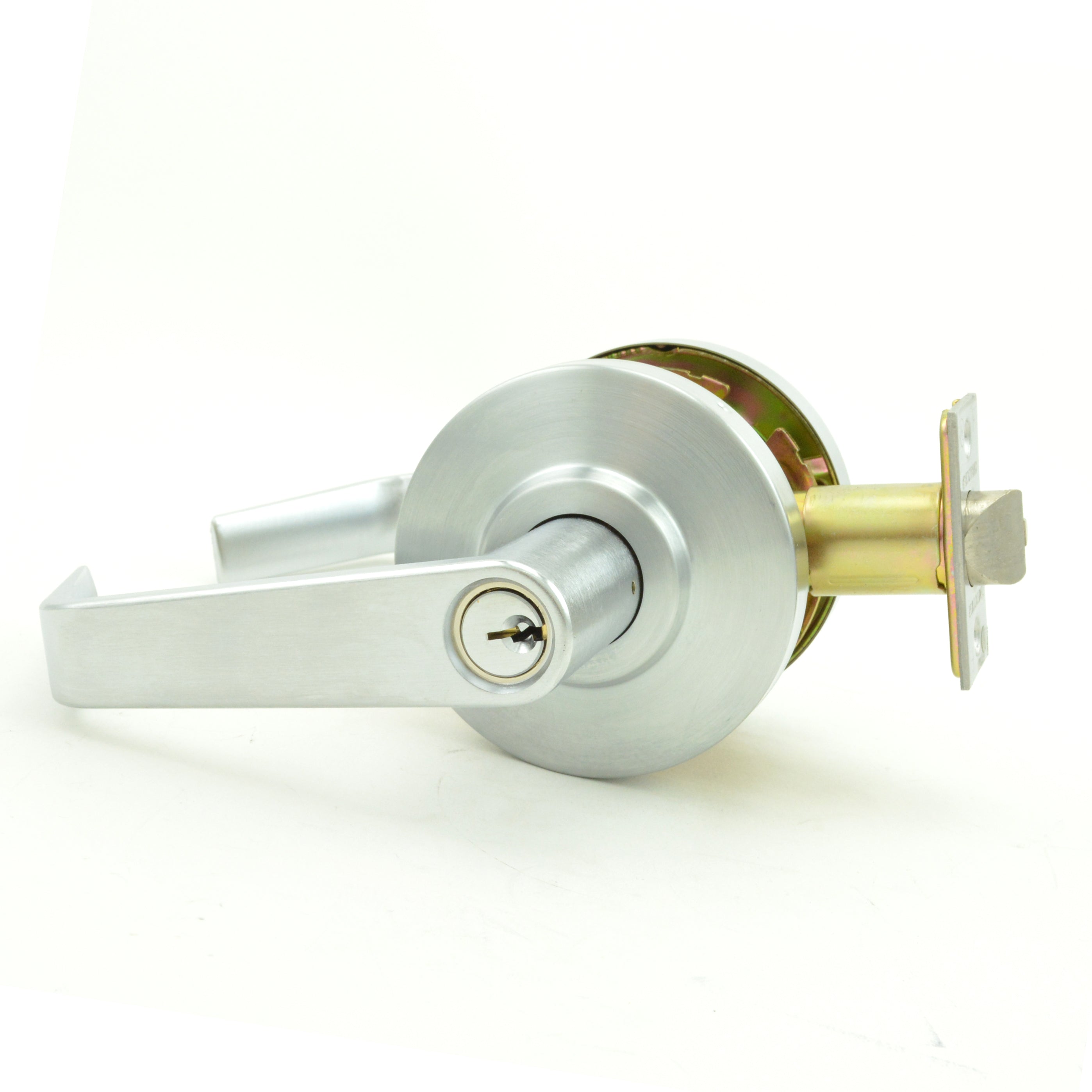 Dexter Commercial C2000CLSTRMR626KDC Storeroom Grade 2 Regular Lever Clutching Cylindrical Lock with C Keyway; 2-3/4" Backset; and ANSI Strike Satin Chrome Finish Sparrow Supply