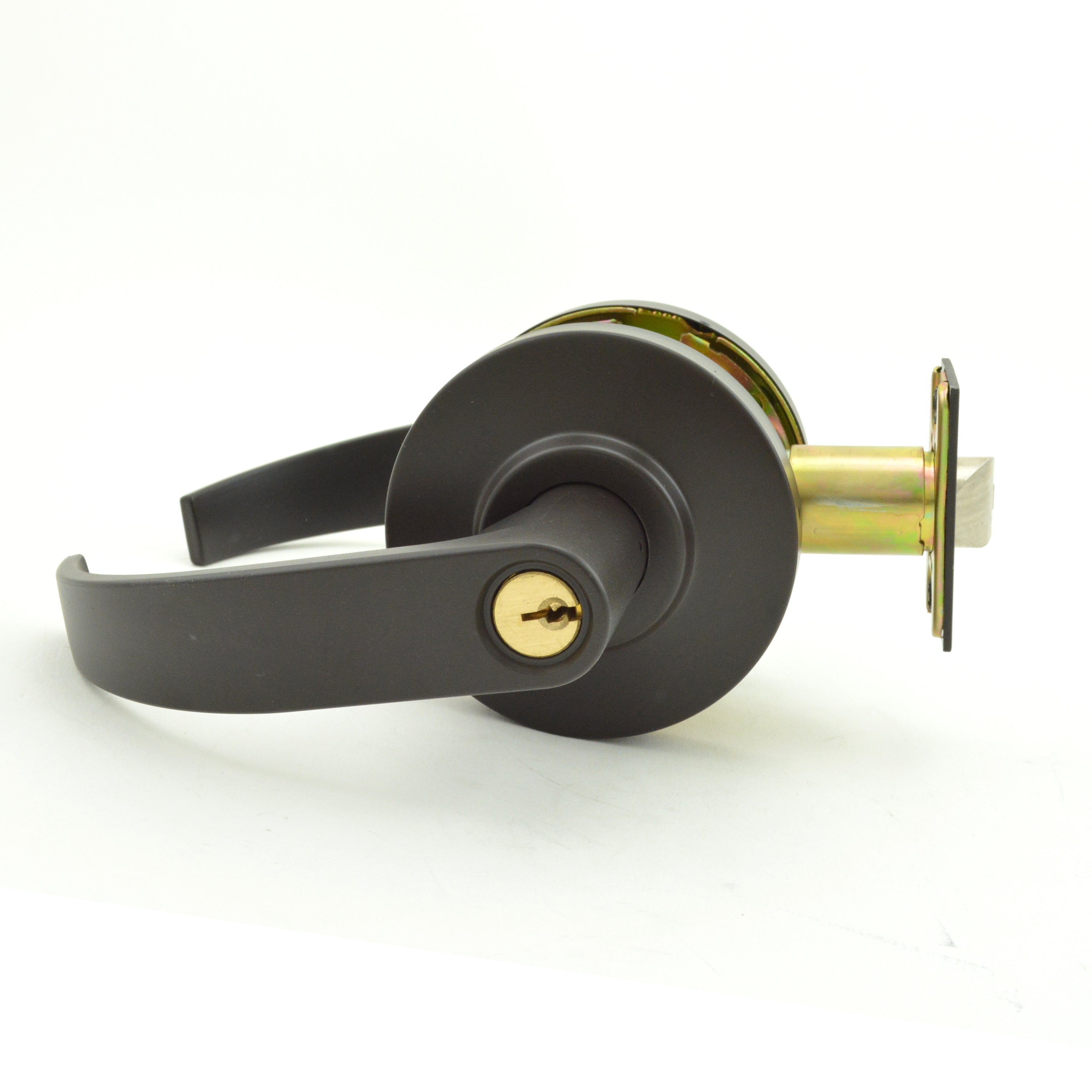 Dexter Commercial C2000ENTRC613KDC Entry / Office Grade 2 Curved Lever Non Clutching Cylindrical Lock with C Keyway; 2-3/4" Backset; and ANSI Strike Oil Rubbed Bronze Finish Sparrow Supply