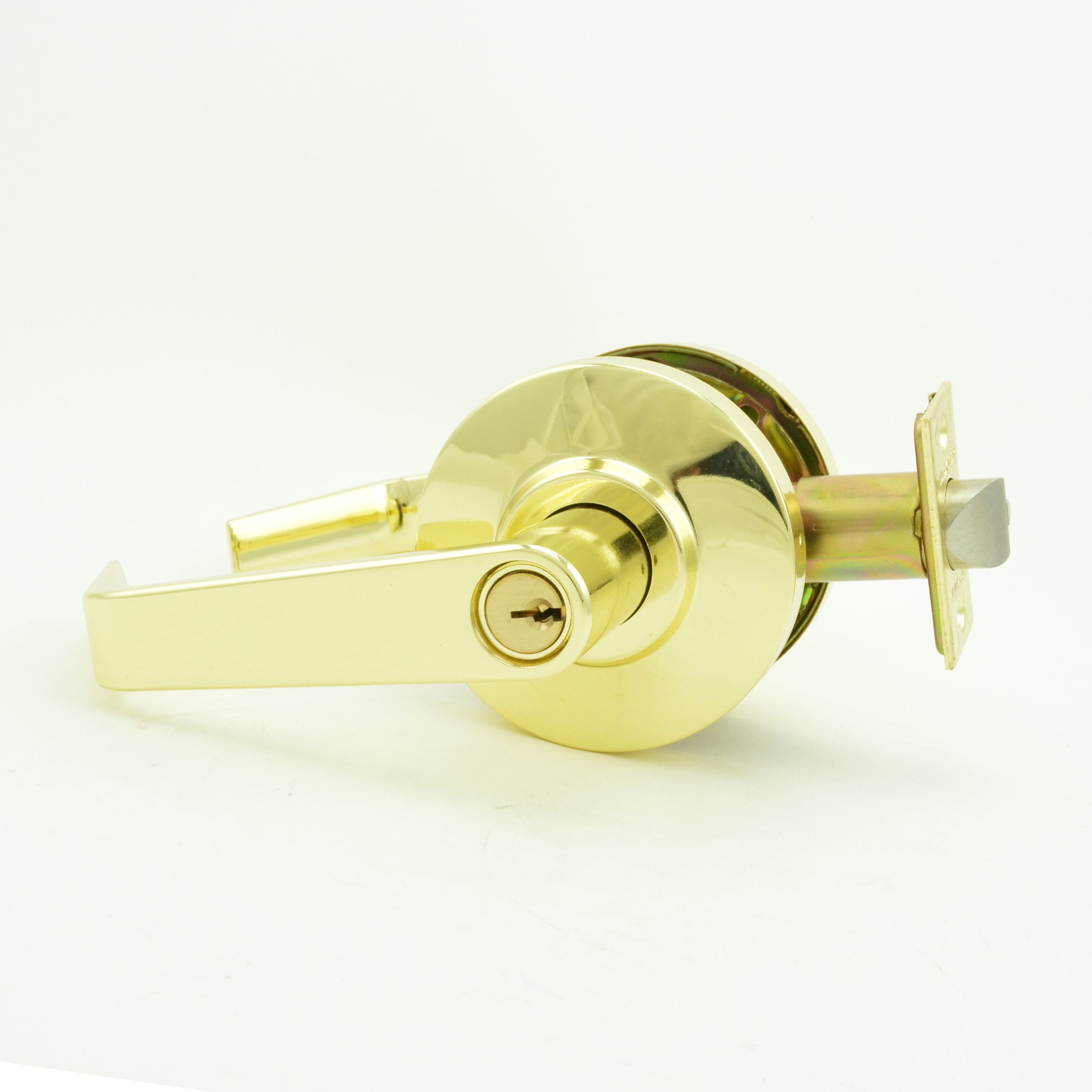 Dexter Commercial C2000ENTRR605KDC Entry / Office Grade 2 Regular Lever Non Clutching Cylindrical Lock with C Keyway; 2-3/4" Backset; and ANSI Strike Bright Brass Finish Sparrow Supply