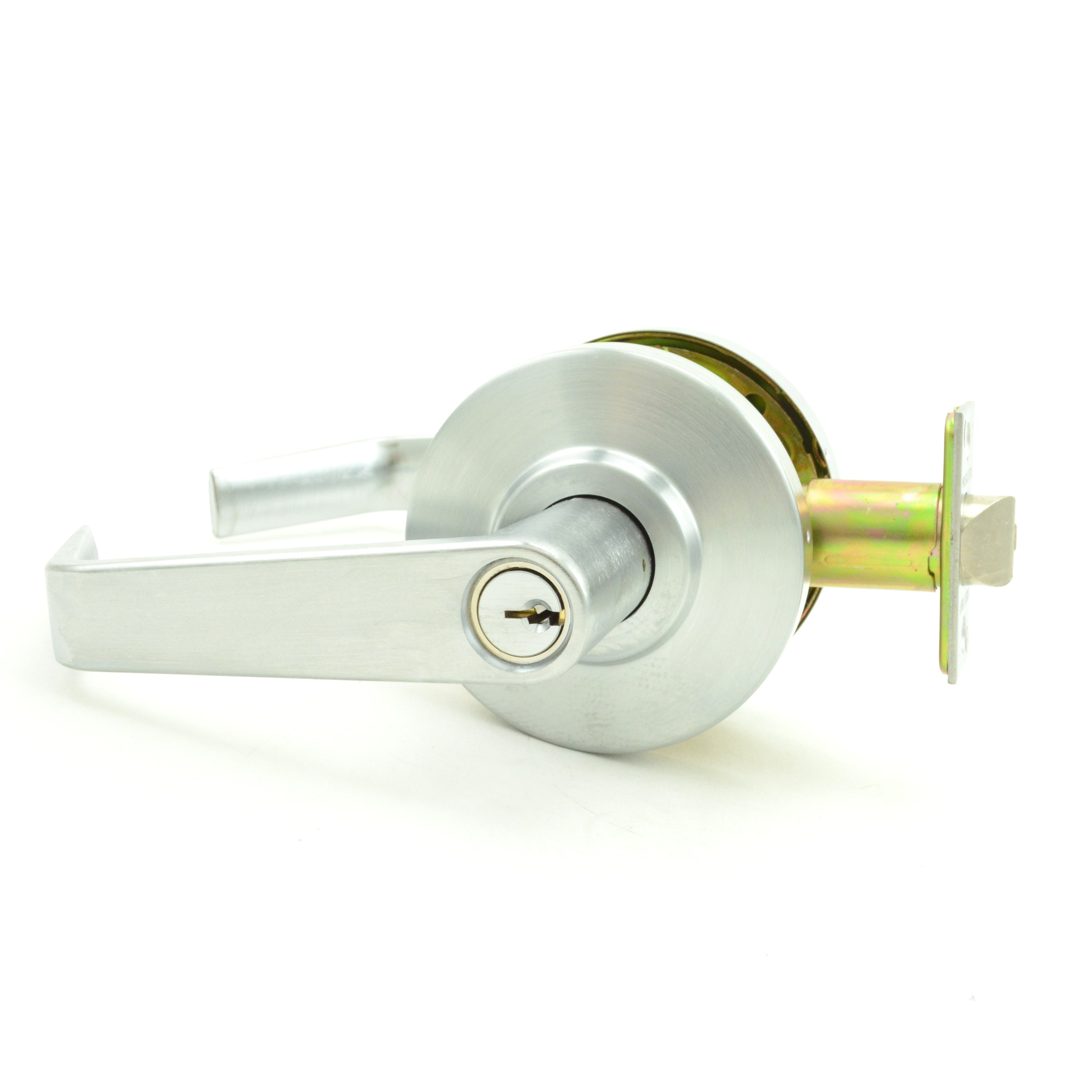 Dexter Commercial C2000ENTRR626KDC Entry / Office Grade 2 Regular Lever Non Clutching Cylindrical Lock with C Keyway; 2-3/4" Backset; and ANSI Strike Satin Chrome Finish Sparrow Supply
