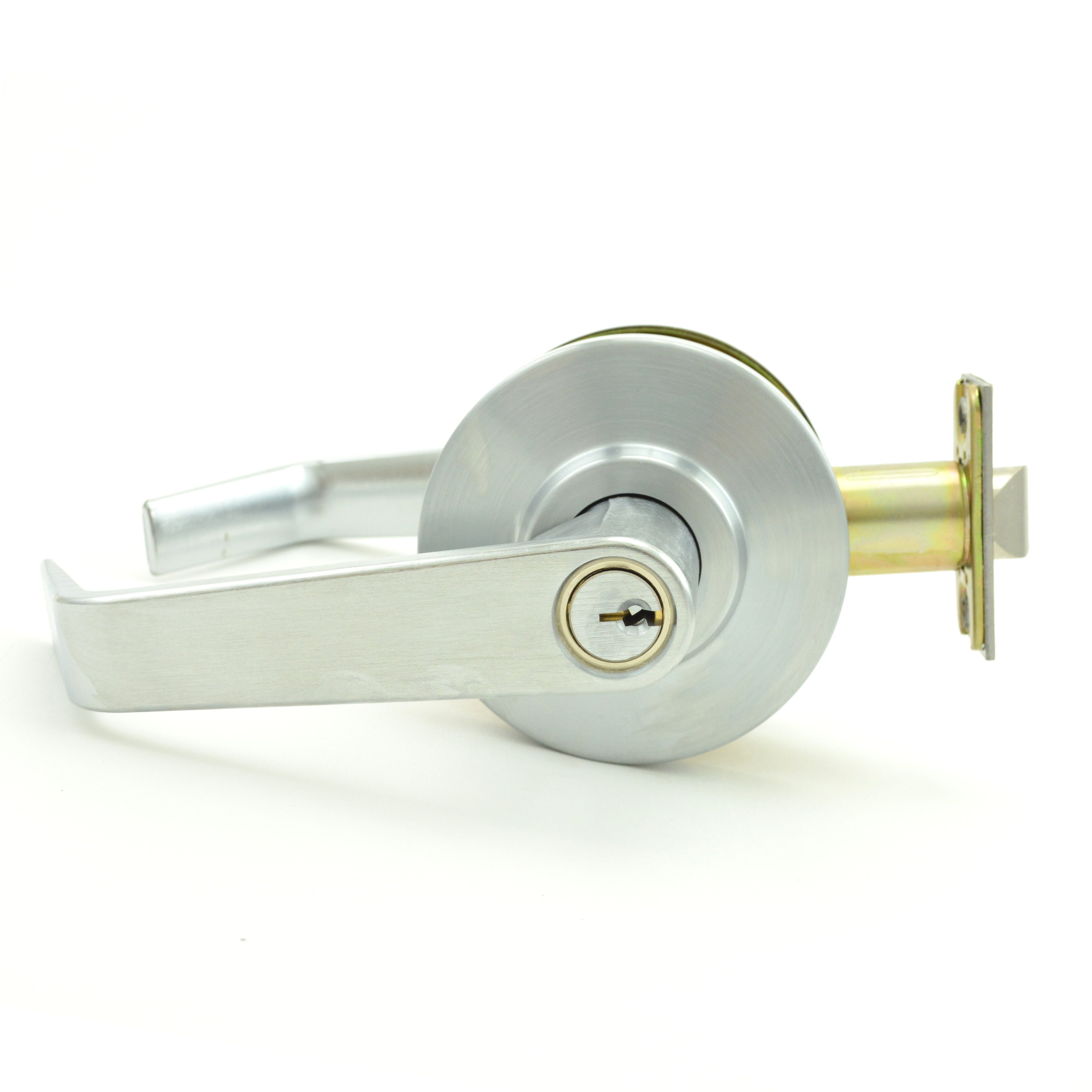 Dexter Commercial C2000STRMR626KDC Storeroom Grade 2 Regular Lever Non Clutching Cylindrical Lock with C Keyway; 2-3/4" Backset; and ANSI Strike Satin Chrome Finish Sparrow Supply