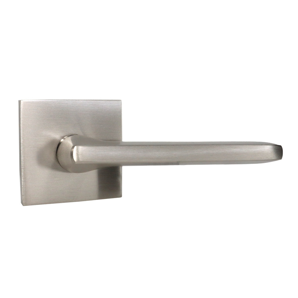 Emtek C5110HLOUS15 Helios Lever 2-3/8" Backset Passage with Square Rose with CF Mechanism for 1-3/8" to 1-3/4" Door Satin Nickel Finish Sparrow Supply