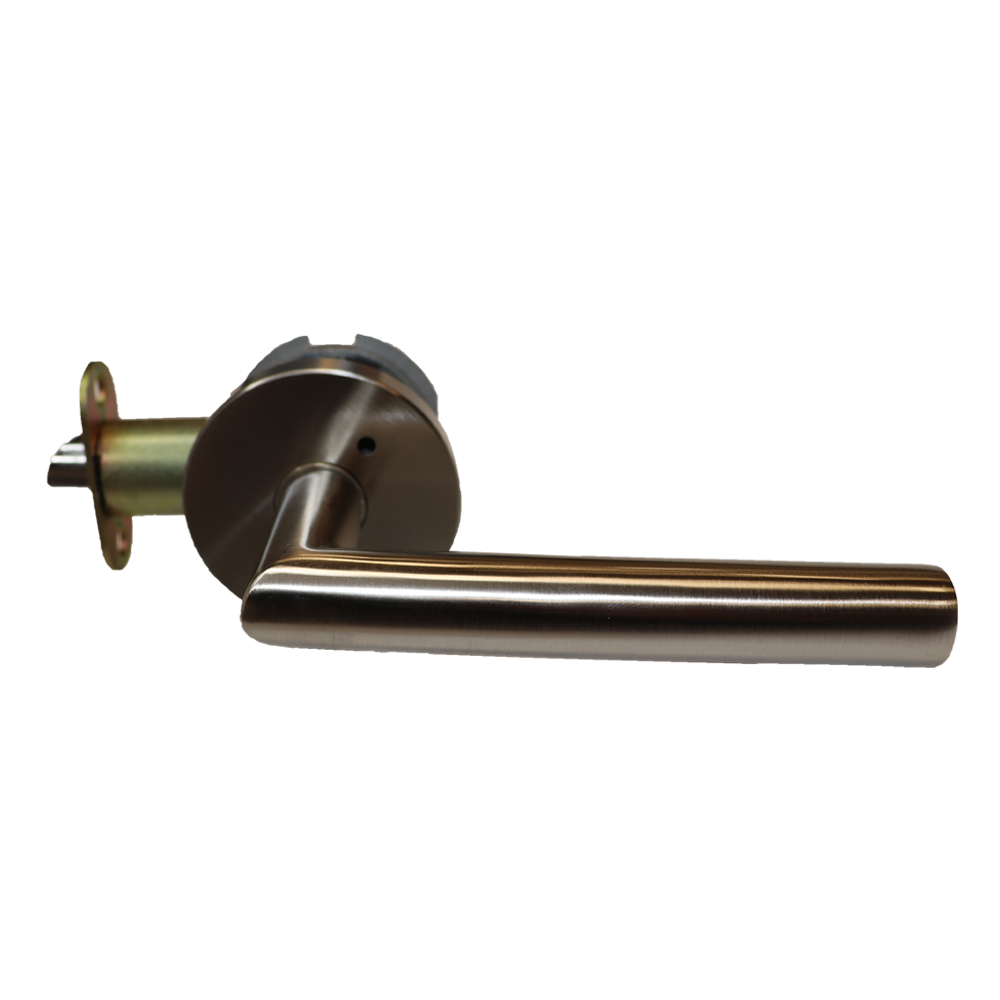 Emtek C5209STUUS15 Stuttgart Lever 2-3/8" Backset Privacy with Disk Rose with CF Mechanism for 1-3/8" to 1-3/4" Door Satin Nickel Finish Sparrow Supply