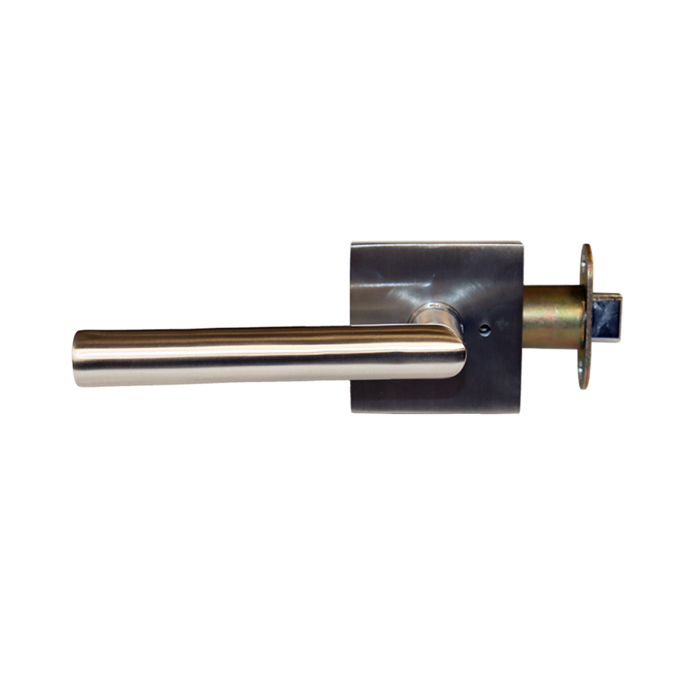 Emtek C5210STUUS15 Stuttgart Lever 2-3/8" Backset Privacy with Square Rose with CF Mechanism for 1-3/8" to 1-3/4" Door Satin Nickel Finish Sparrow Supply
