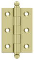 Deltana CH2517U3-UNL 2-1/2" x 1-11/16" Hinge; with Ball Tips; Unlacquered Bright Brass Finish