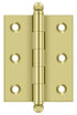 Deltana CH2520U3 2-1/2" x 2" Hinge; with Ball Tips; Bright Brass Finish Sparrow Supply