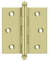 Deltana CH2525U3-UNL 2-1/2" x 2-1/2" Hinge; with Ball Tips; Unlacquered Bright Brass Finish Sparrow Supply