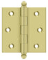 Deltana CH2525U3 2-1/2" x 2-1/2" Hinge; with Ball Tips; Bright Brass Finish Sparrow Supply