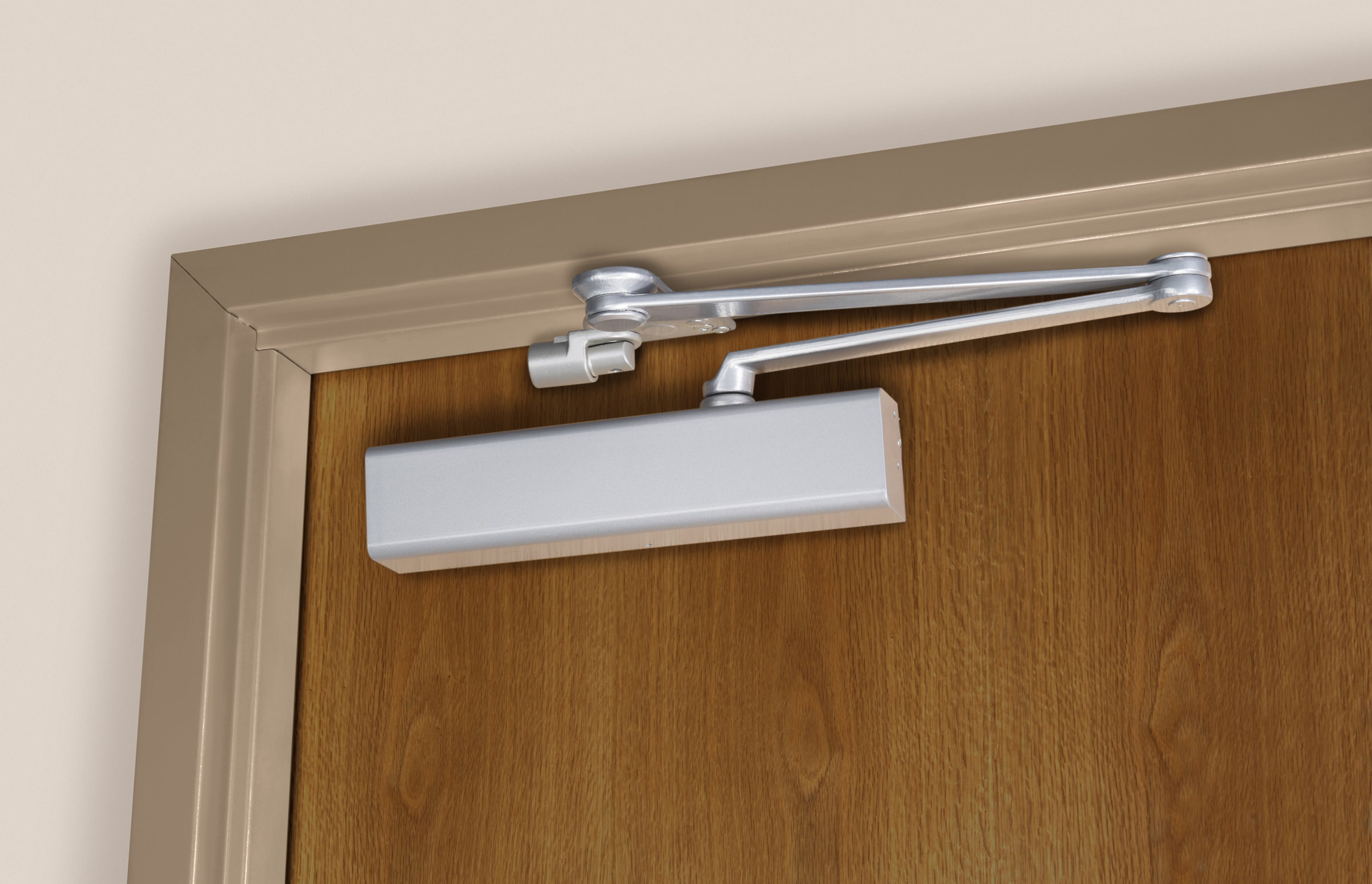 Norton CLP8501689 CloserPlus Arm Adjustable Surface Mount Door Closer with Sex Nuts and Full Cover Aluminum Finish Sparrow Supply