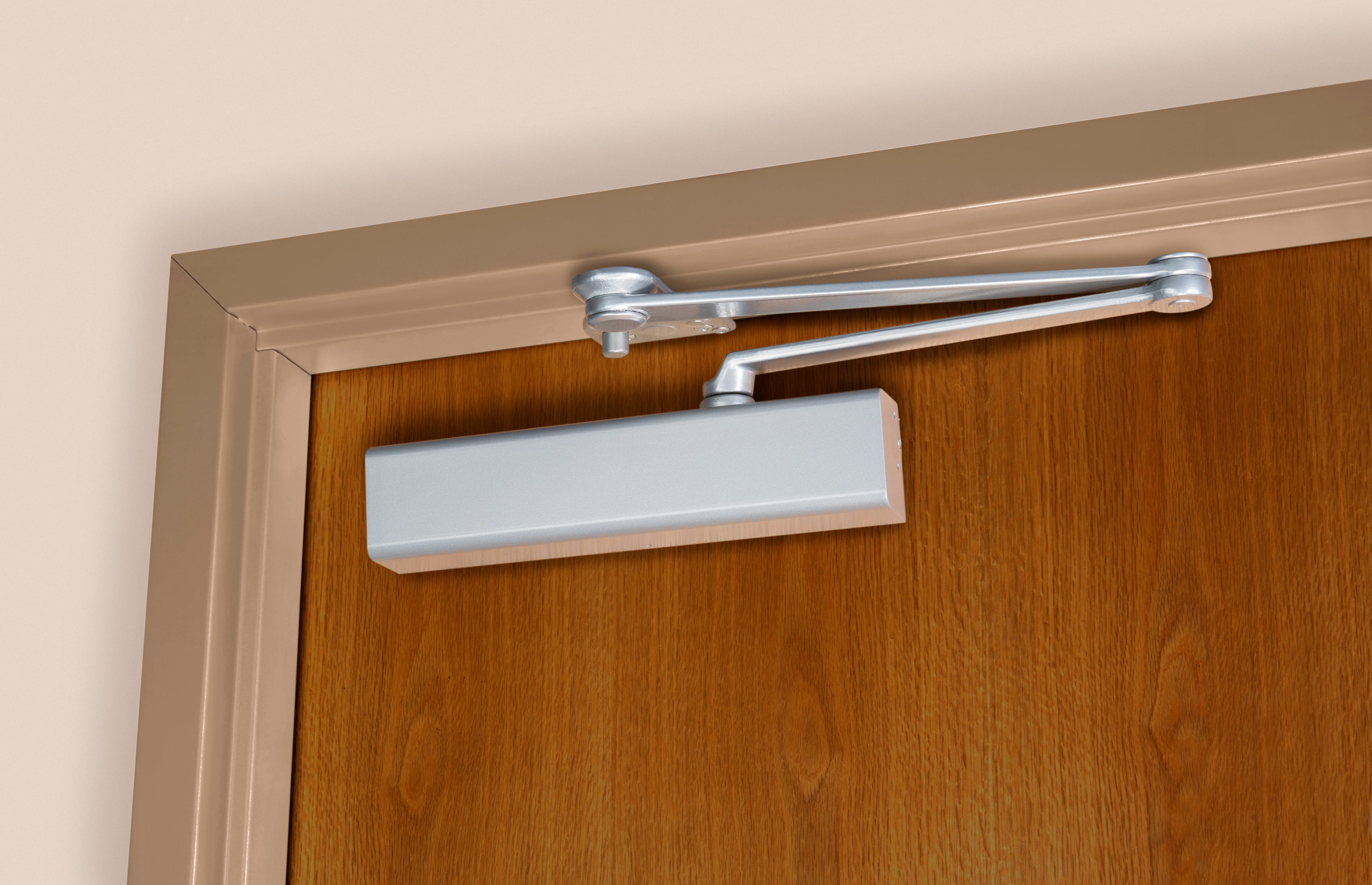 Norton CLP8501T689 CloserPlus Spring Arm Adjustable Surface Mount Door Closer with Full Cover and Sex Nuts Aluminum Finish Sparrow Supply