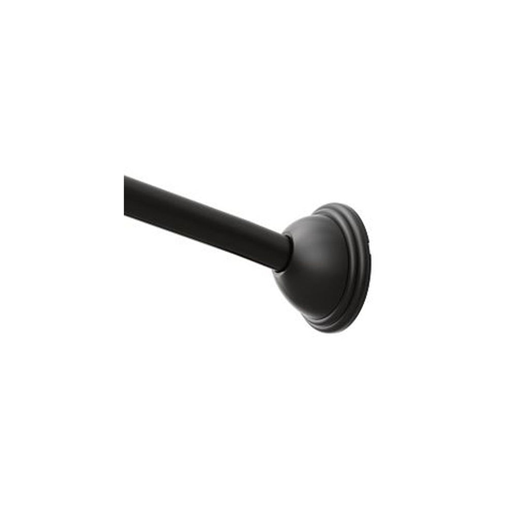 Moen CSR2160BL Adjustable Curved Shower Rod from 54" to 72" with Pivot Flange Matte Black Finish