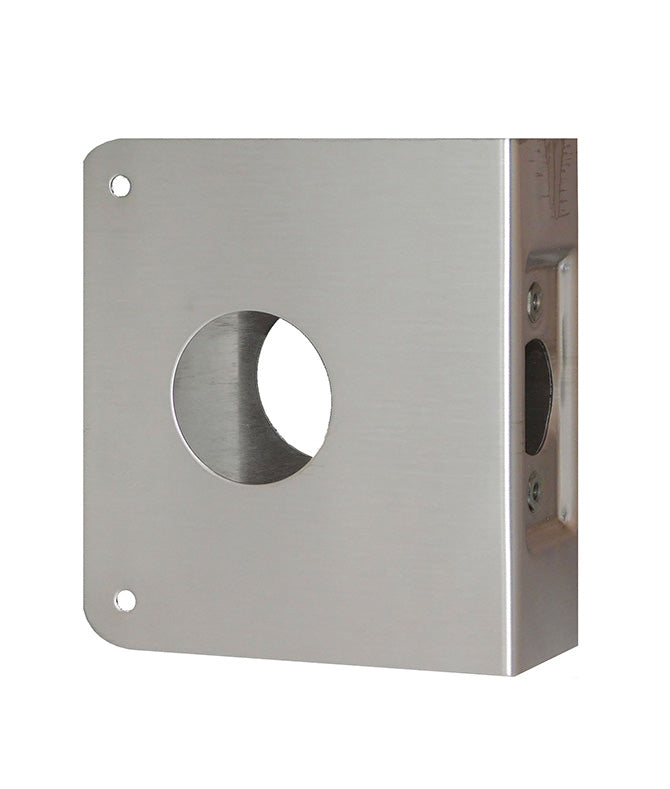 Don-Jo CW6S Classic Wrap Around for Deadbolt with 1-1/2" Hole with 2-3/8" Backset and 1-3/4" Door Stainless Steel Finish Sparrow Supply