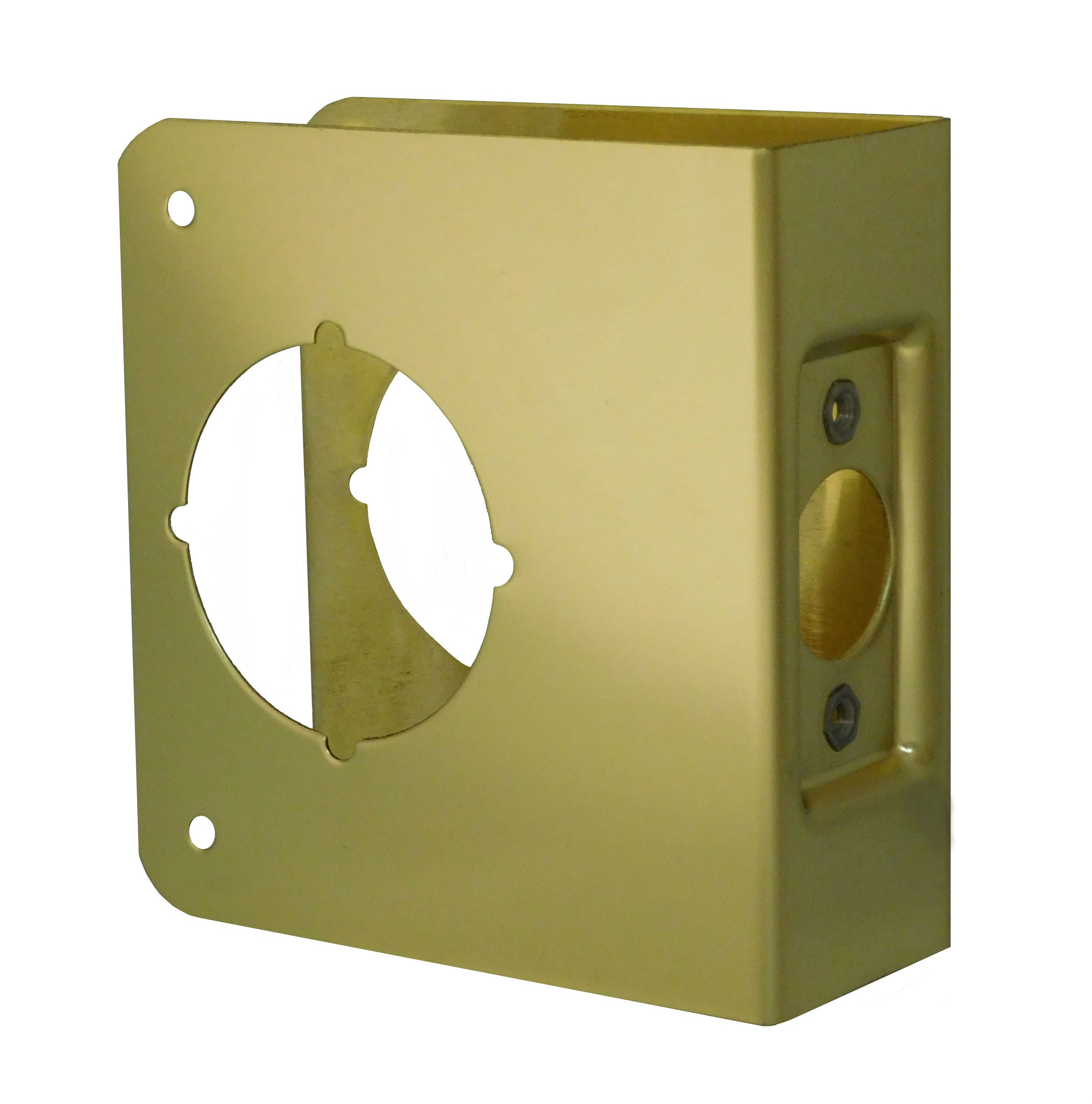 Don-Jo CW81PB Classic Wrap Around for Cylindrical Door Lock with 2-1/8" Hole with 2-3/4" Backset and 1-3/4" Door Polished Brass Finish Sparrow Supply