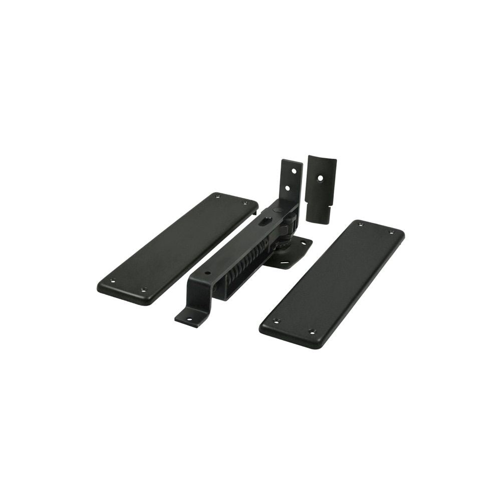 Deltana DASH95U19 Double Action Spring Pivot Floor Hinge with Solid Brass Cover Plates Black Finish