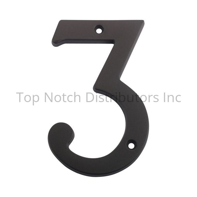 PAMEX DD074S3OB 4" Heavy Duty House Number # 3 Oil Rubbed Bronze Sparrow Supply