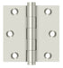 Deltana DSB314 3" x 3" Square Hinge; Bright Nickel Finish