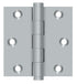 Deltana DSB326D 3" x 3" Square Hinge; Satin Chrome Finish