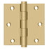 Deltana DSB354 3-1/2" x 3-1/2" Square Hinge; Satin Brass Finish