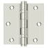 Deltana DSB35B14 3-1/2" x 3-1/2" Square Hinge; Ball Bearings; Bright Nickel Finish
