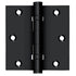 Deltana DSB35B19 3-1/2" x 3-1/2" Square Hinge; Ball Bearings; Black Finish Sparrow Supply