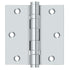 Deltana DSB35B26 3-1/2" x 3-1/2" Square Hinge; Ball Bearings; Bright Chrome Finish