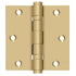 Deltana DSB35B4 3-1/2" x 3-1/2" Square Hinge; Ball Bearings; Satin Brass Finish