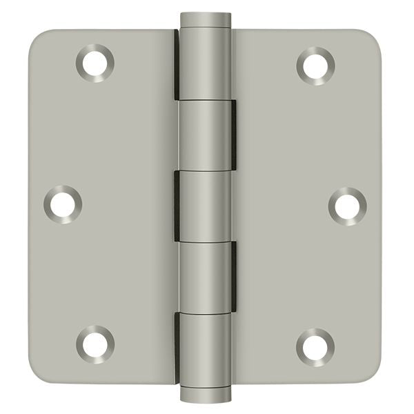 Deltana DSB35R415 3-1/2" x 3-1/2" x 1/4" Radius Hinge; Satin Nickel Finish