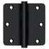 Deltana DSB35R419-R 3-1/2" x 3-1/2" x 1/4" Radius Hinge; Residential; Black Finish