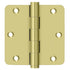 Deltana DSB35R43 3-1/2" x 3-1/2" x 1/4" Radius Hinge; Bright Brass Finish