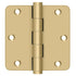 Deltana DSB35R44 3-1/2" x 3-1/2" x 1/4" Radius Hinge; Satin Brass Finish