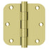 Deltana DSB35R53-R 3-1/2" x 3-1/2" x 5/8" Radius Hinge; Residential; Bright Brass Finish