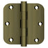 Deltana DSB35R55 3-1/2" x 3-1/2" x 5/8" Radius Hinge; Antique Brass Finish