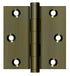 Deltana DSB35 3" x 3" Square Hinge; Antique Brass Finish
