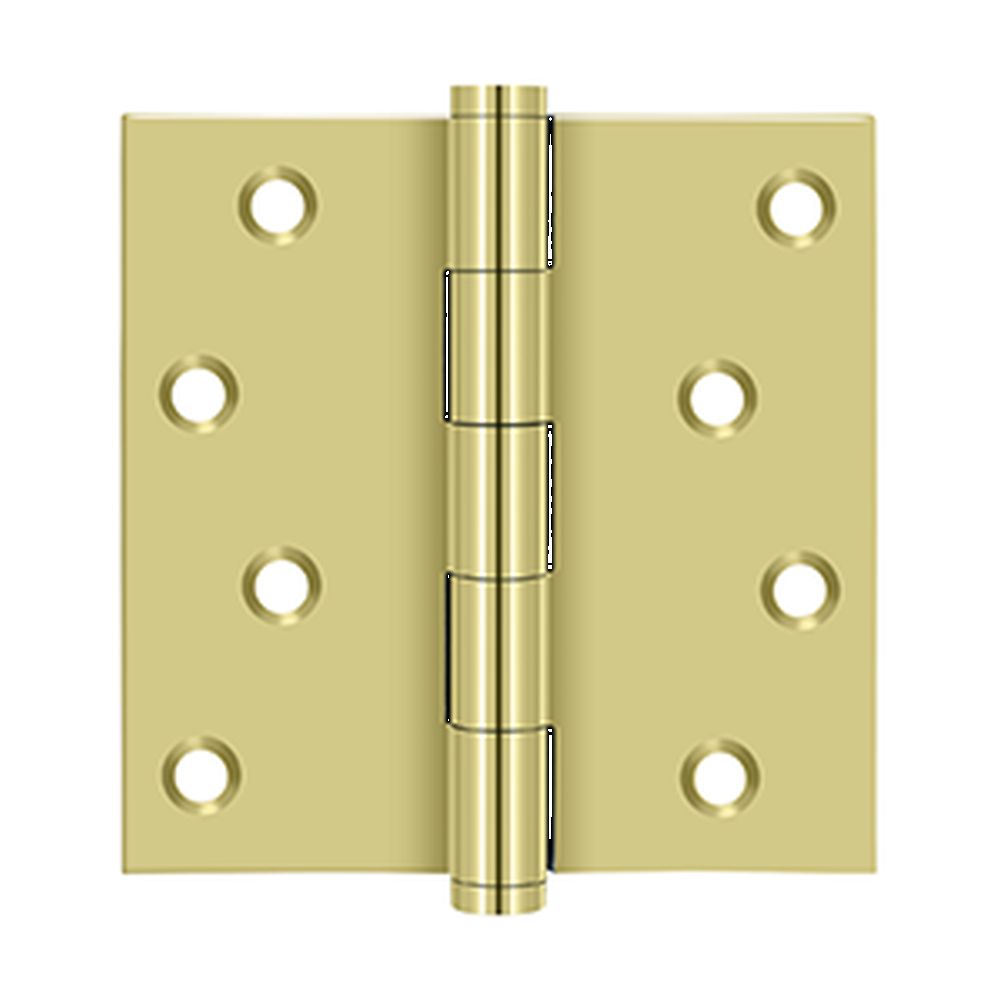 Deltana DSB43UNL-RZ 4" x 4" Square Hinge Residential / Zig-Zag Unlacquered Brass Finish