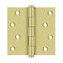 Deltana DSB43UNL-RZ 4" x 4" Square Hinge Residential / Zig-Zag Unlacquered Brass Finish