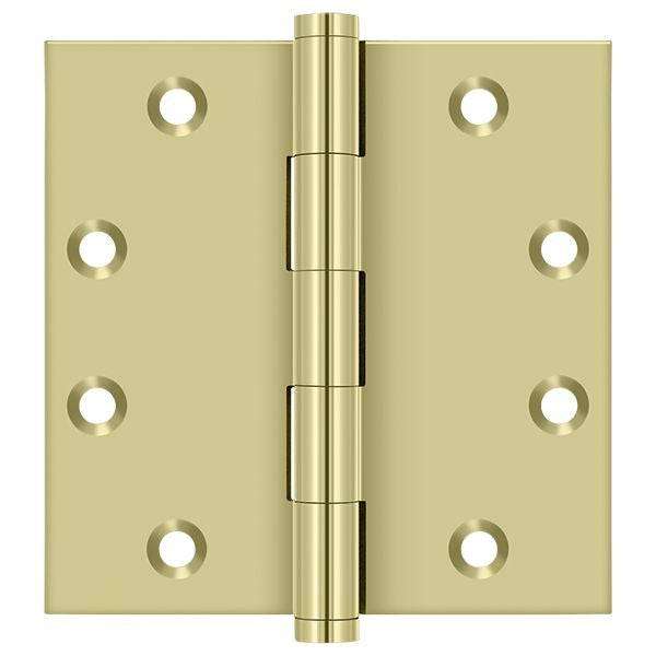 Deltana DSB453-UNL 4-1/2" x 4-1/2" Square Hinge; Unlacquered Bright Brass Finish