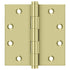 Deltana DSB453-UNL 4-1/2" x 4-1/2" Square Hinge; Unlacquered Bright Brass Finish