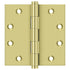 Deltana DSB453 4-1/2" x 4-1/2" Square Hinge; Bright Brass Finish